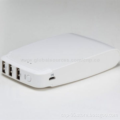 Dual-USB Power Bank for Business Trips, 6,000mAh Capacity, 5V/1 and 2.1A (3A Maximum) Output